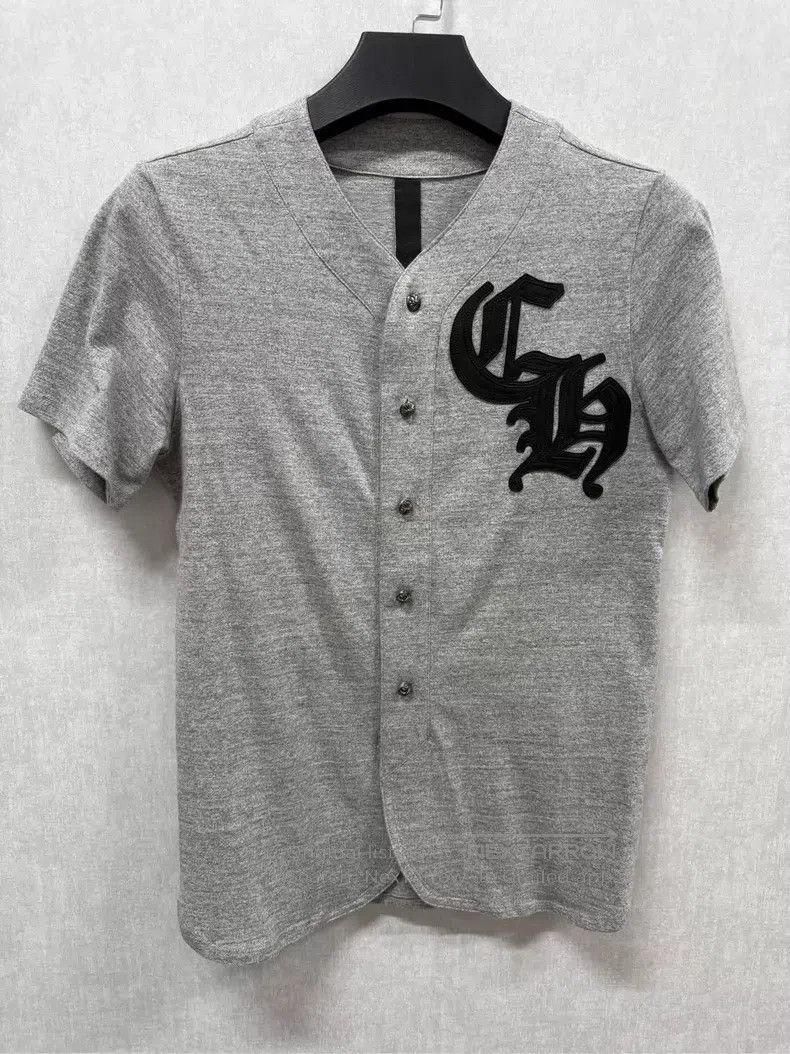 Chrome Hearts CHROME HEARTS Sanskrit Open Front Short Sleeve Shirt Gray Size US M / EU 48-50 / 2 - 1 Thumbnail