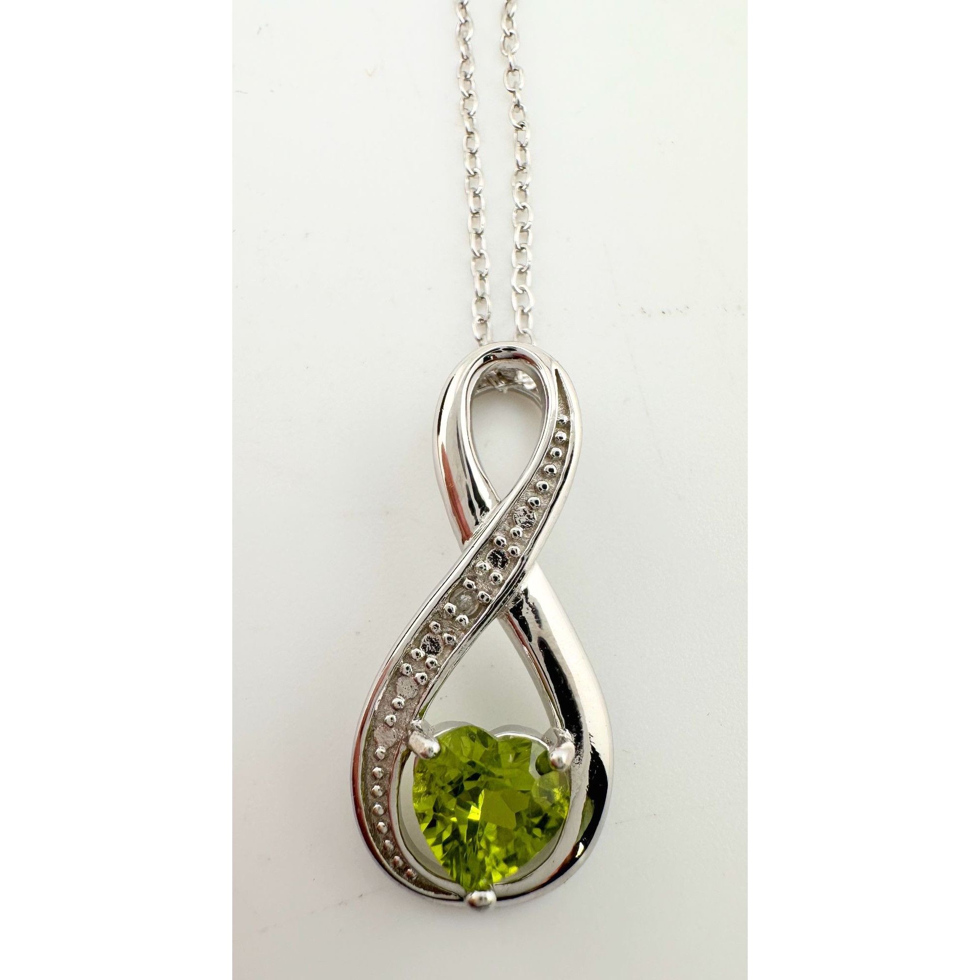Other Beautiful Heart Peridot Infinity Necklace with Diamond Accen Size ONE SIZE - 4 Thumbnail