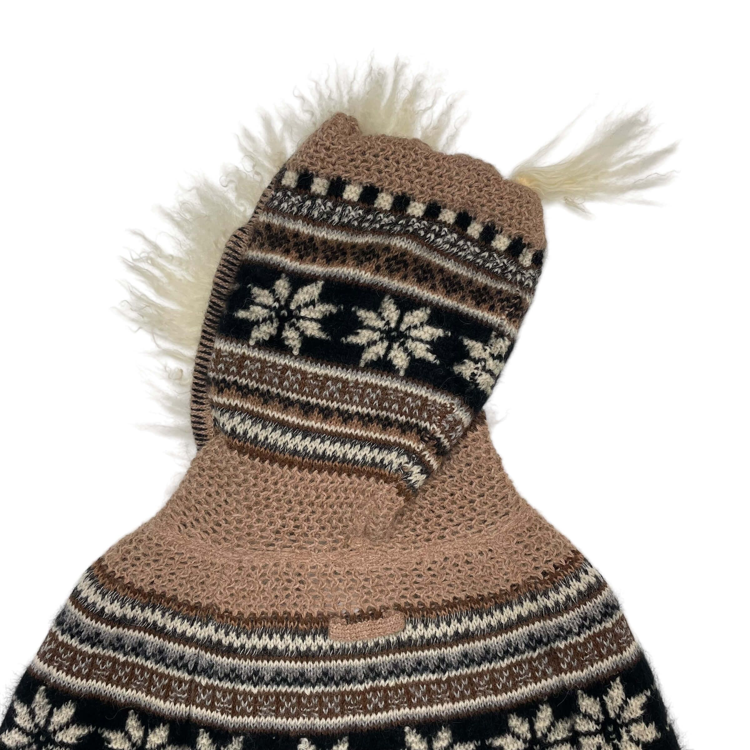 Jean Paul Gaultier 90's jean paul gaultier fair Isle mongolian lamb cape Size L / US 10 / IT 46 - 8 Thumbnail