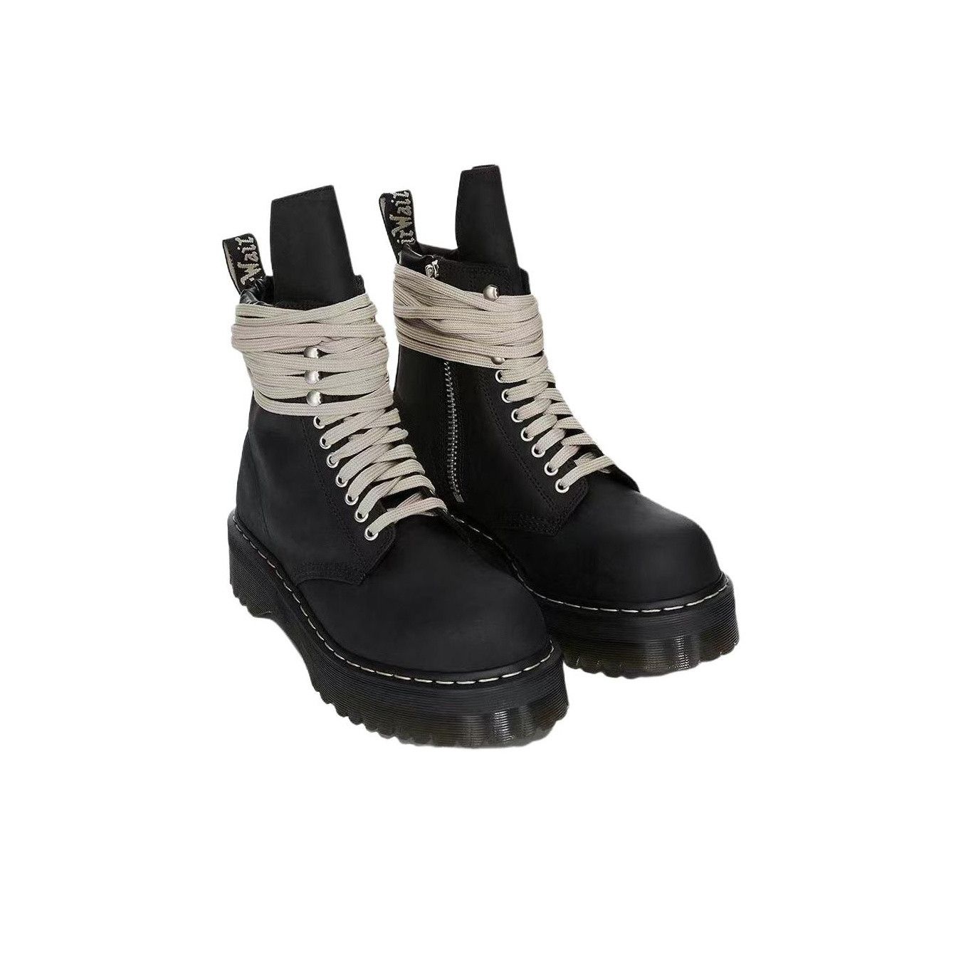 Dr. Martens × Rick Owens Rick Owens x Dr. Martens 1460 Black Distressed Zip Boots Size US 6 / EU 39 - 1 Thumbnail