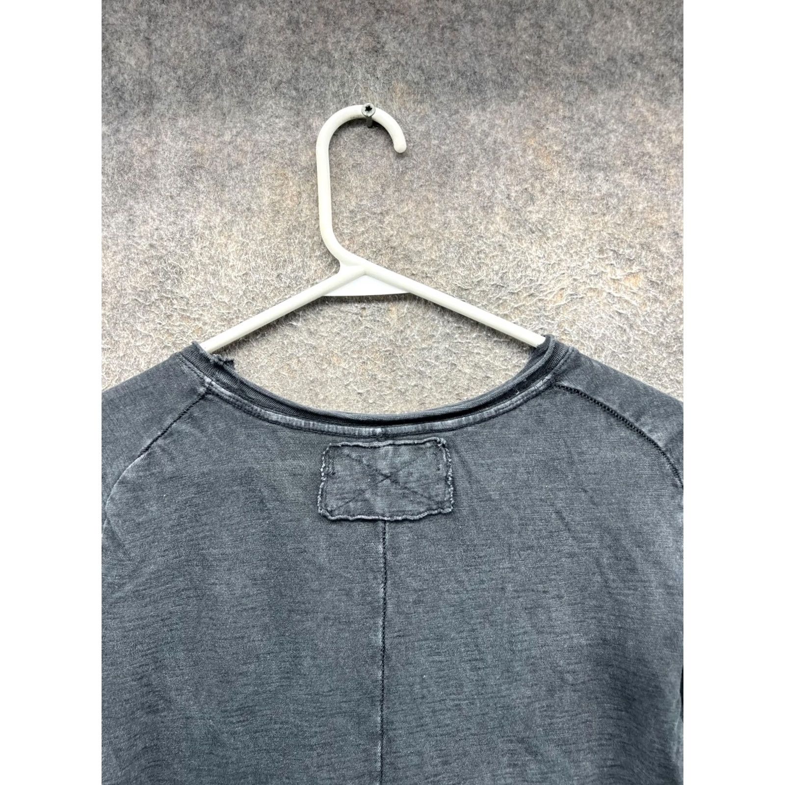 Free People We The Free Shirt Women Large Gray Scoop Neck Short Sleeve Cropped Jersey Size L / US 10 / IT 46 - 6 Thumbnail