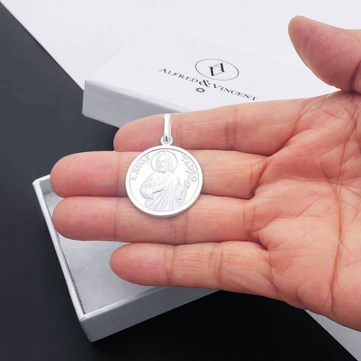 Other St Jude Thaddeus .925 Sterling Silver 25mm Medal Pendant Size ONE SIZE - 3 Thumbnail