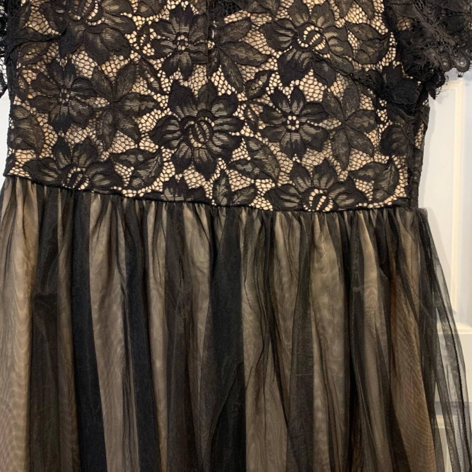 Other Long Formal Dress Lace Top Sheer Skirt Size L / US 10 / IT 46 - 4 Thumbnail
