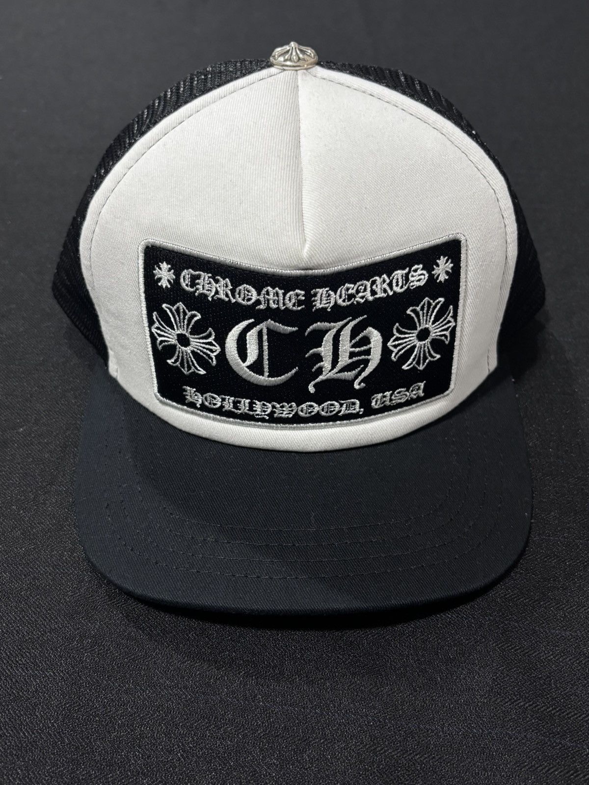 Chrome Hearts Ch Hollywood Trucker Hat Black/White