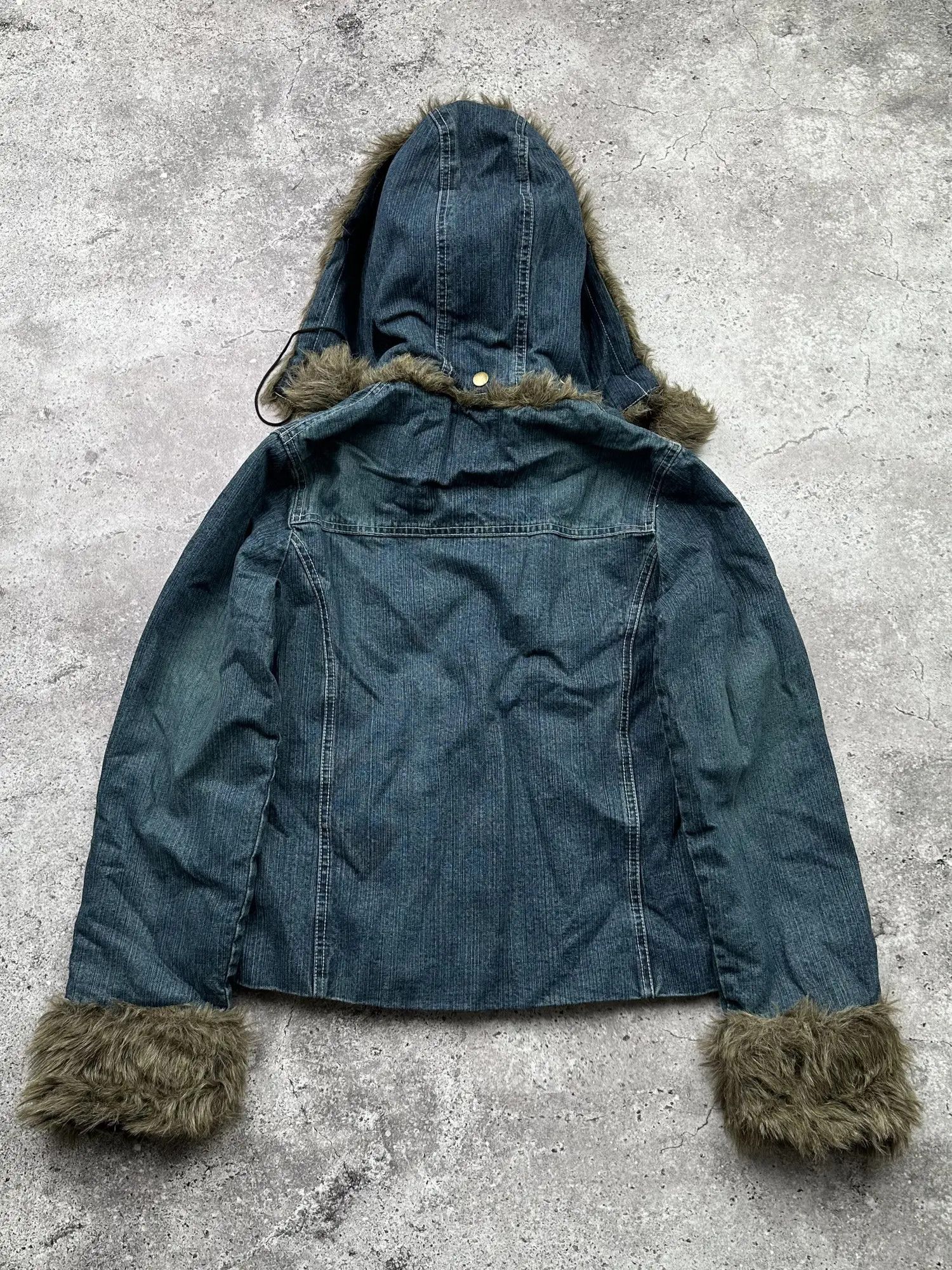 Japanese Brand Vintage Faux Fur Denim Jacket C607(V77) Size M / US 6-8 / IT 42-44 - 5 Thumbnail