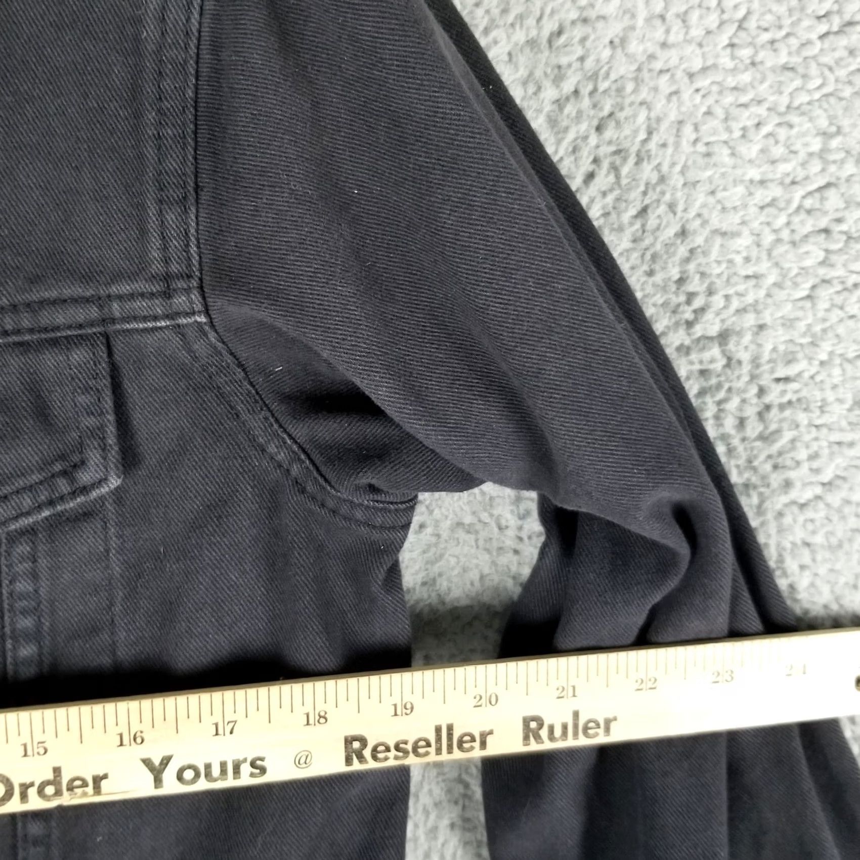 Vintage Amuse Society Denim Trucker Jacket Black Woman Small Distressed Jeans Jacket Women XS- S? Size S / US 4 / IT 40 - 4 Thumbnail