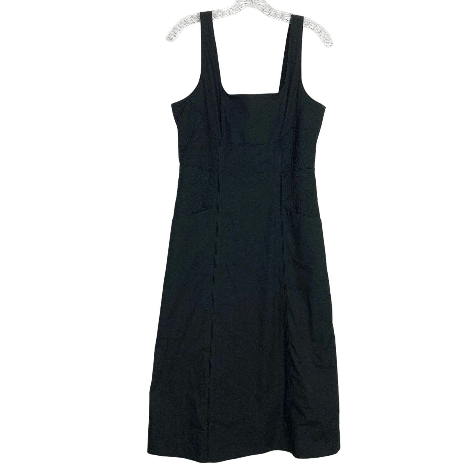 BANANA REPUBLIC Dress 8 Black Seamed Poplin Midi