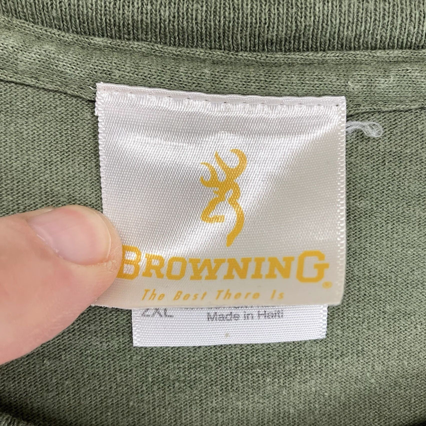 Vintage VINTAGE Browning Hunting T-Shirt Men 2XL Short Sleeve Cotton Green 90s Outdoor Streetwear Size US XXL / EU 58 / 5 - 6 Thumbnail