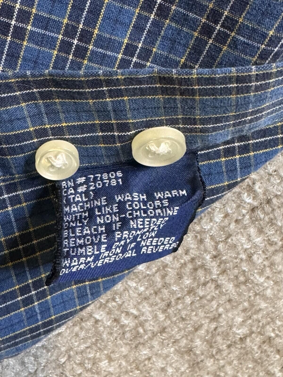 Tommy Hilfiger Tommy Hilfiger Men's Med Blue Plaid LS Button Down [702] Size US M / EU 48-50 / 2 - 6 Thumbnail