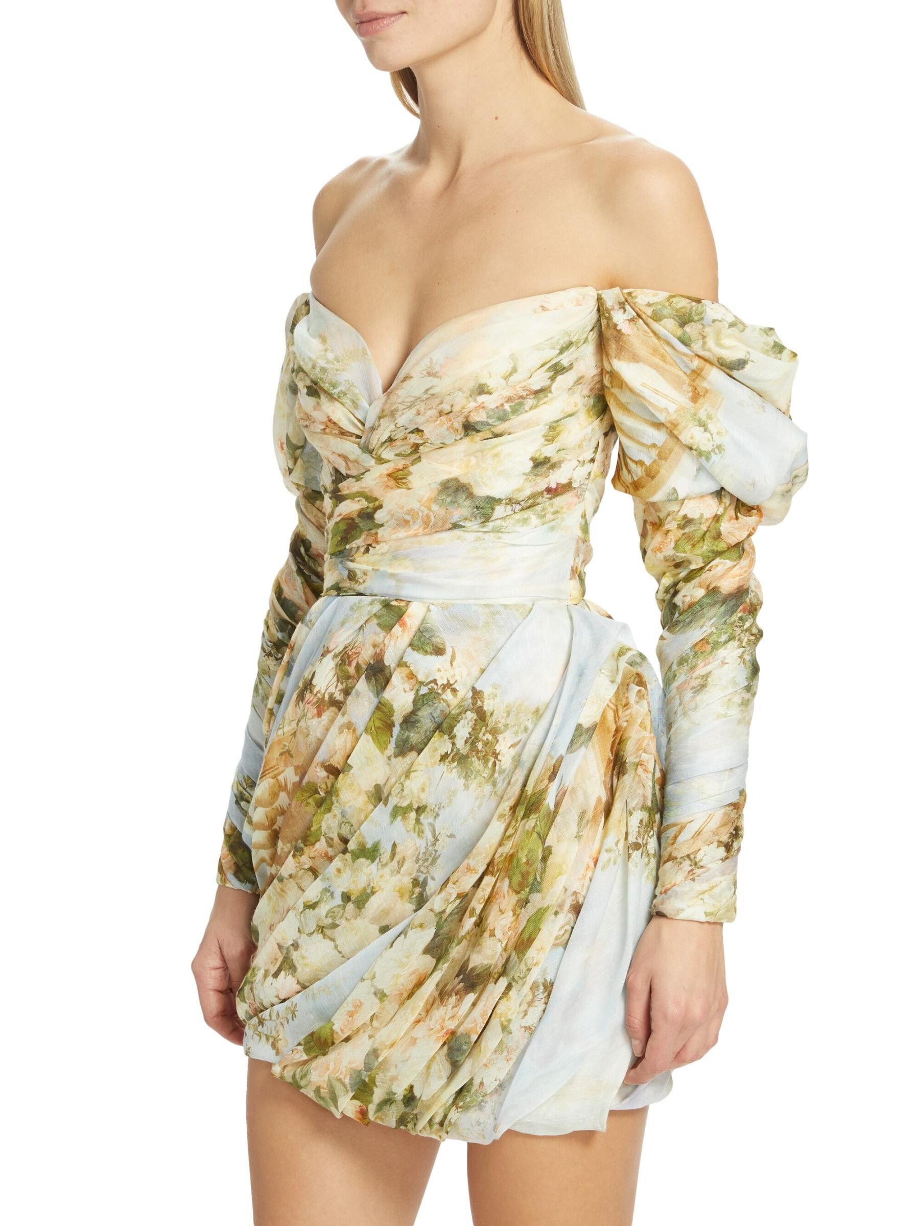 Zimmermann oc11z0225 Luminosity Drape Mini Dress in Multicolor Size L / US 10 / IT 46 - 3 Thumbnail