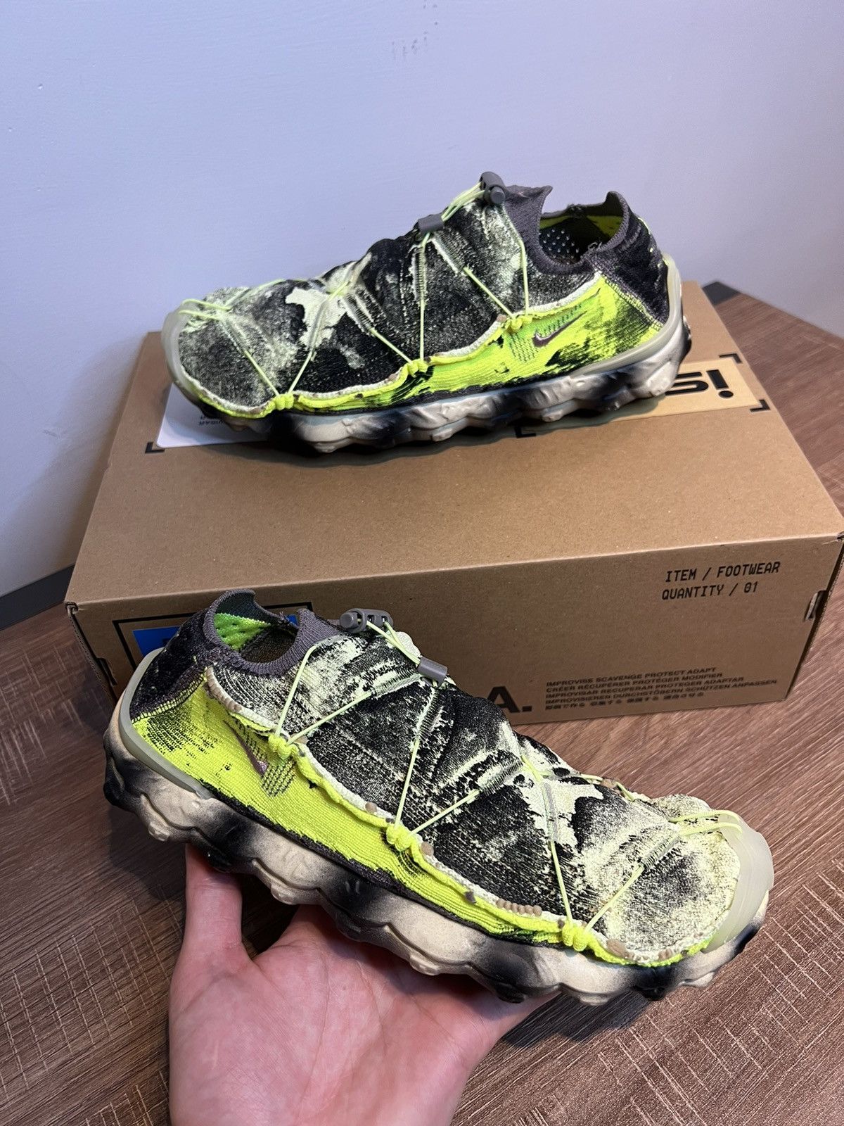 image of Nike Ispa Mindbody Barely Volt Olive Grey Green Black Size 7 Shoes, Men's