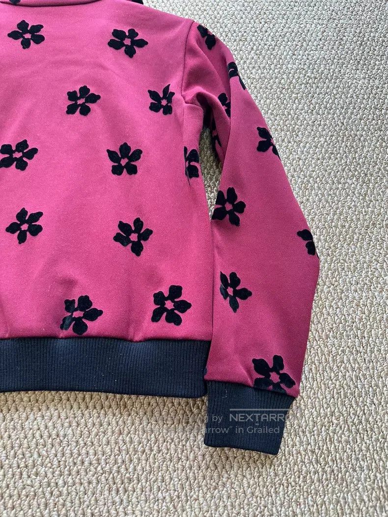 Comme des Garcons Comme Des Garcons Burgundy velvet flower zipper coat Size M / US 6-8 / IT 42-44 - 9 Thumbnail