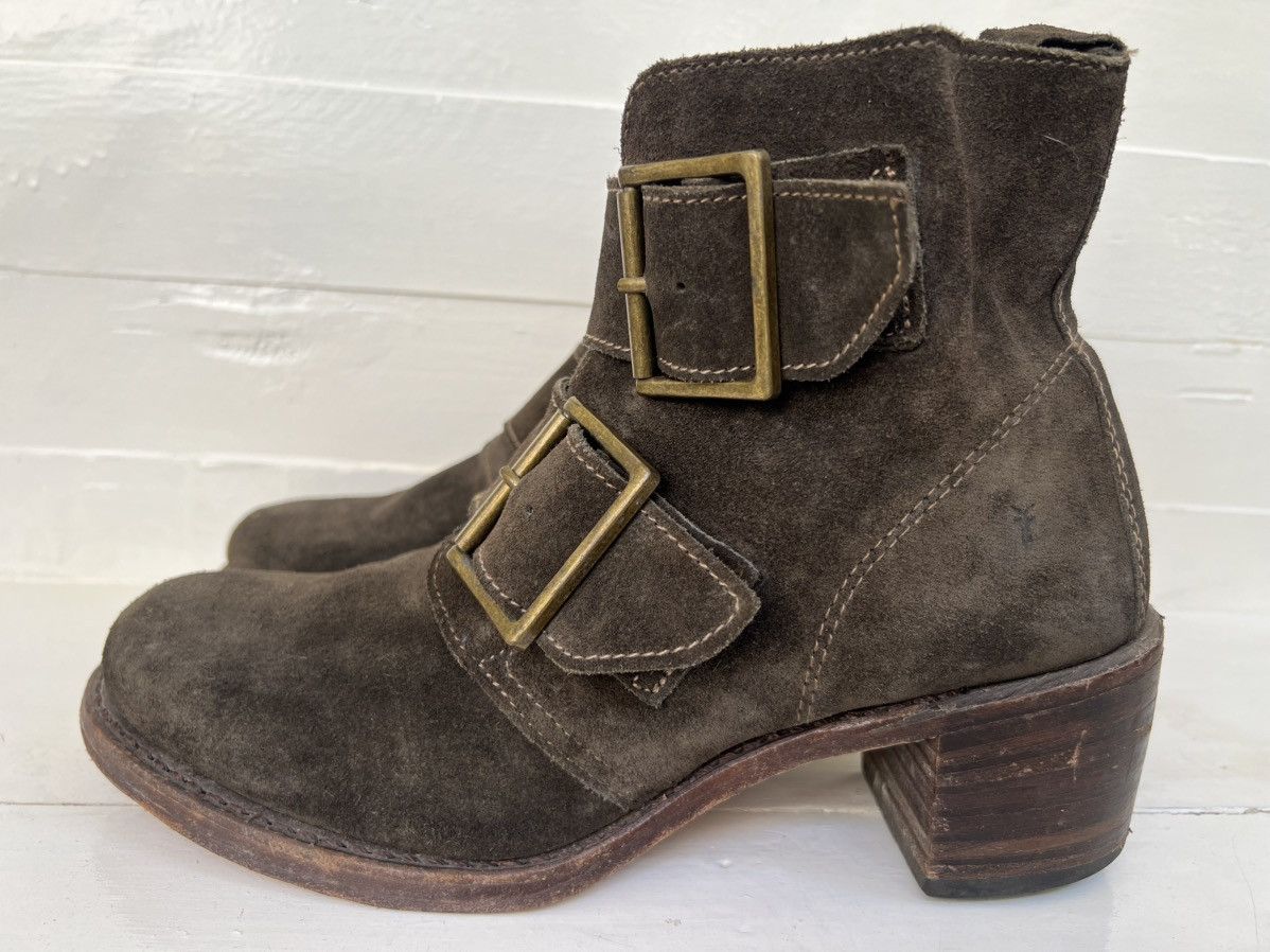 Frye Frye Sabrina Double Buckle Fatigue Leather Suede Boots Size US 10 / IT 40 - 4 Thumbnail