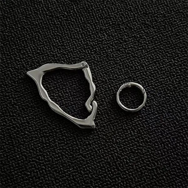Jewelry Silver Geometric Hoop Earrings, Modern Minimalist Jewelry Size ONE SIZE - 2 Thumbnail