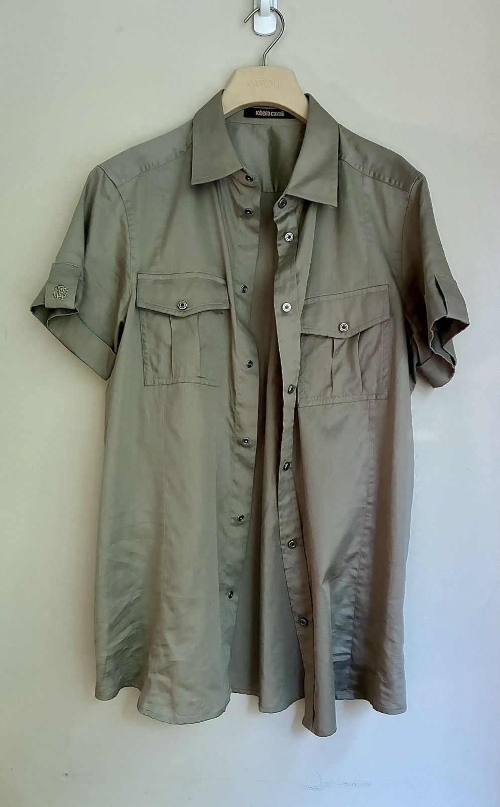 Roberto Cavalli Roberto Cavalli Silk Snap Button Military Shirt Size US M / EU 48-50 / 2 - 23 Thumbnail