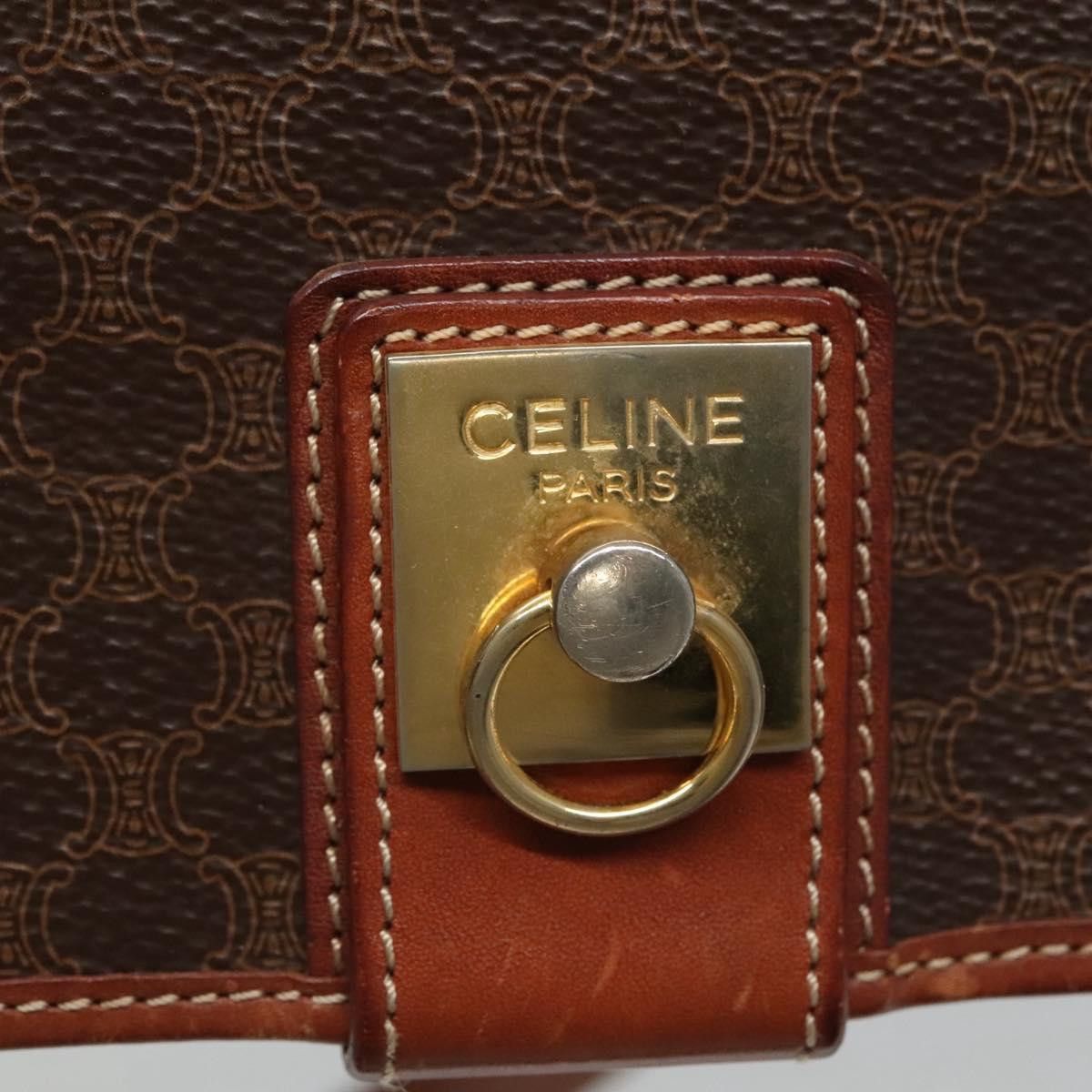 Celine CELINE Macadam Canvas Shoulder Bag Pvc Leather Brown Size ONE SIZE - 14 Thumbnail