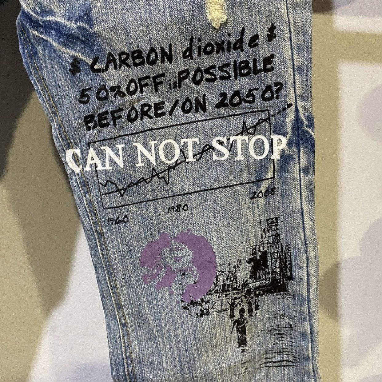 Hysteric Glamour Point Loma Rising About Pollution Faded Wash Jeans Size US 31 - 4 Thumbnail
