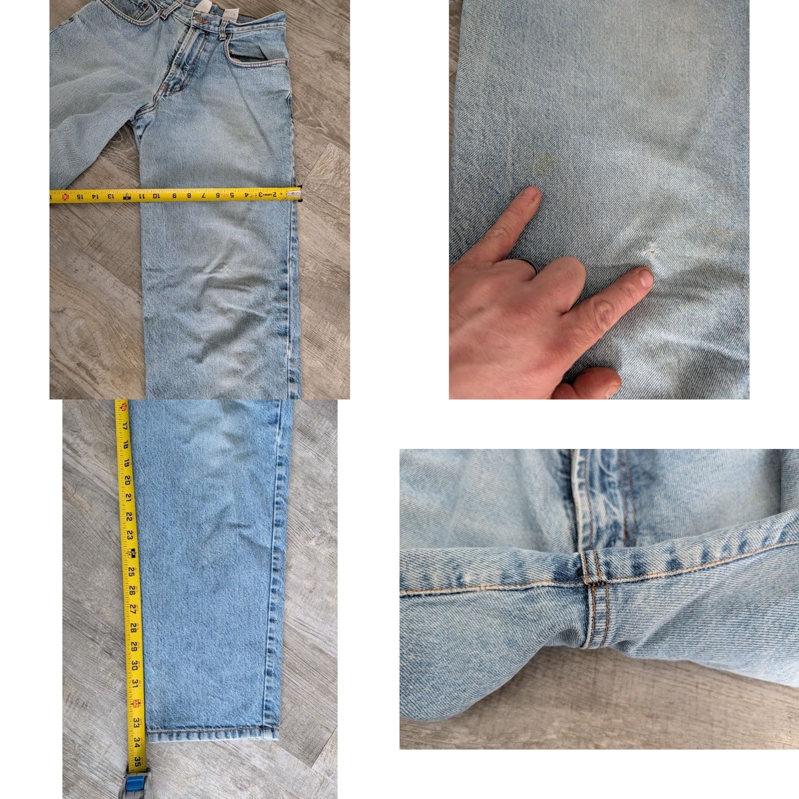 Lucky Brand VINTAGE Lucky Brand Dungarees Jeans Mens 31x34 USA Made 91 Light Wash Denim Relaxed Tapered 5-Pocket Size US 31 - 11 Thumbnail