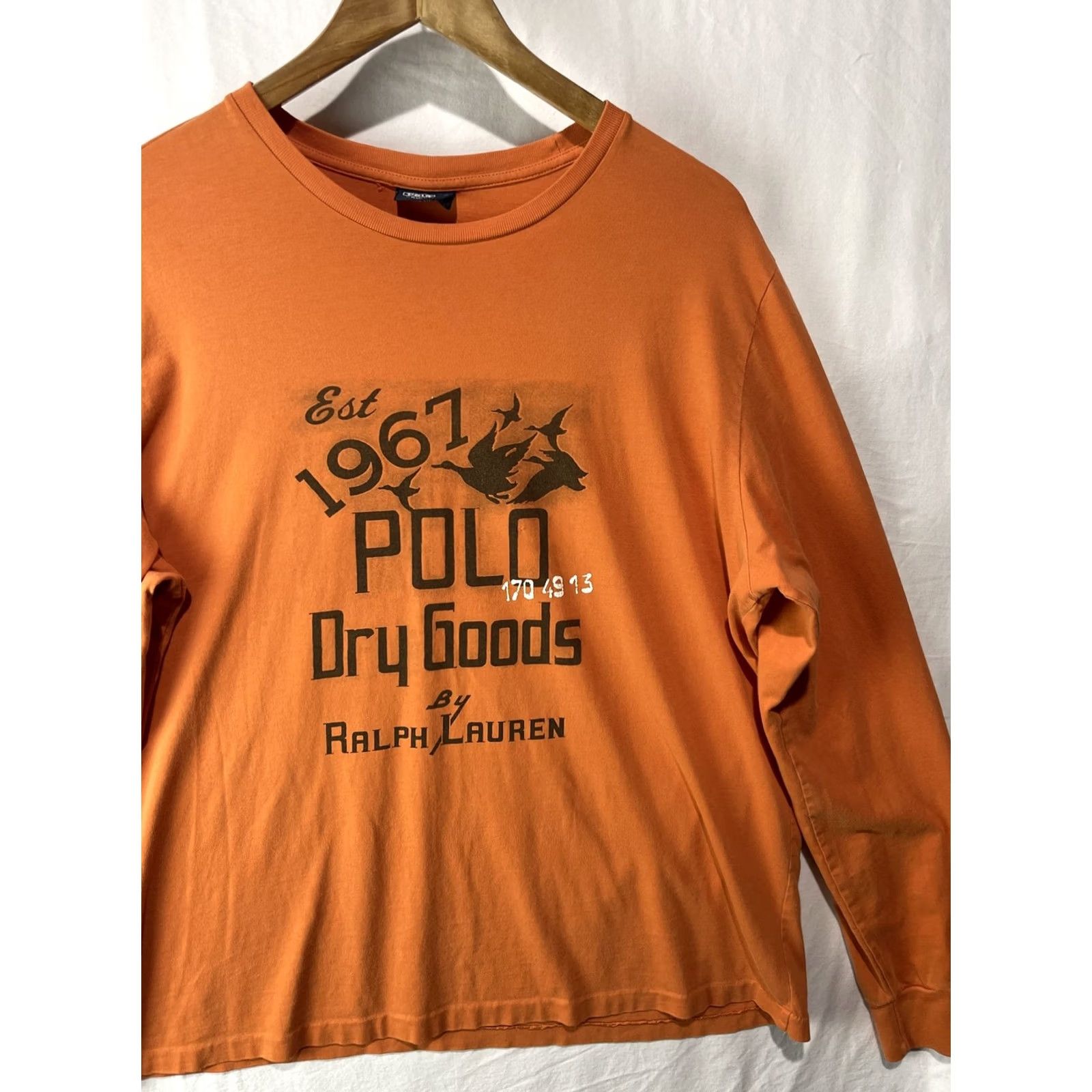 Polo Ralph Lauren VINTAGE Polo Ralph Lauren Shirt Mens L Orange Knit Crew Neck Logo Graphic Print Size US L / EU 52-54 / 3 - 3 Thumbnail