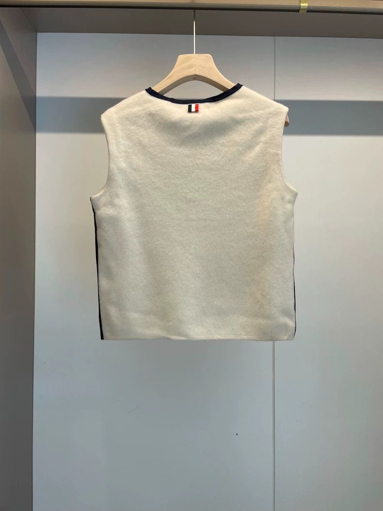 Thom Browne Thom Browne White wool vest with beige lining Size M / US 6-8 / IT 42-44 - 2 Thumbnail
