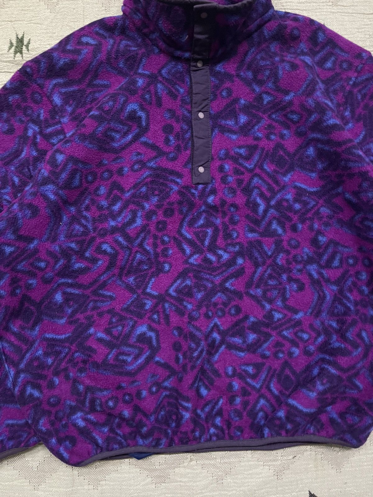 L.L. Bean 70s-80s L.L BEAN AZTEC PATTERN HALF BUTTON FLEECE Size US M / EU 48-50 / 2 - 4 Thumbnail
