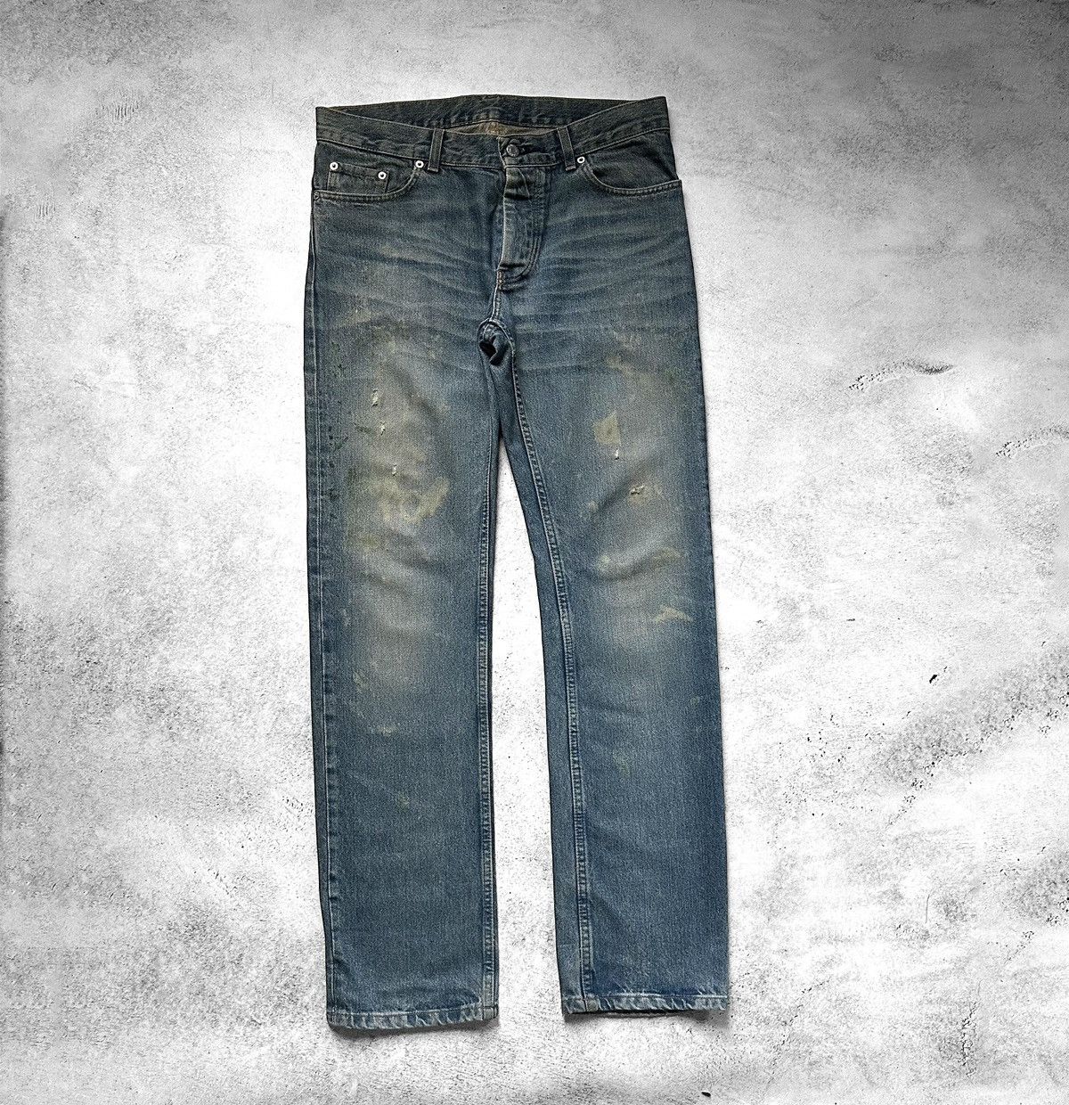 Helmut Lang × Vintage Helmut Lang SS2000 Green Painter Denim Size US 34 / EU 50 - 1 Thumbnail