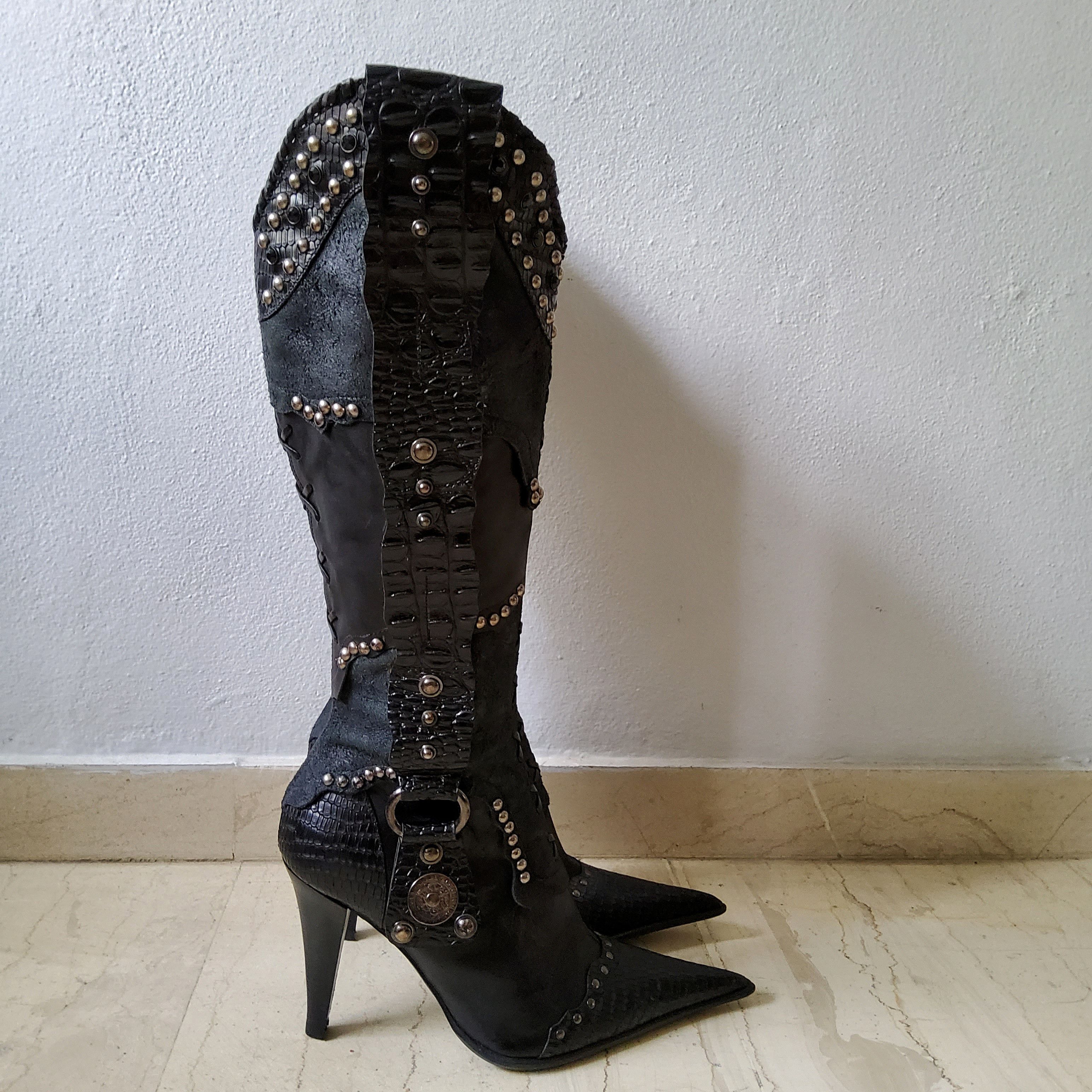Other El Dantes vintage y2k deadstock studded leather boots Size US 8 / IT 38 - 5 Thumbnail