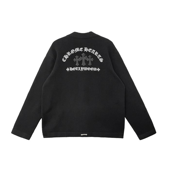 Chrome Hearts Chrome Hearts Triple Cross Leather Patch Cashmere Sweater ...