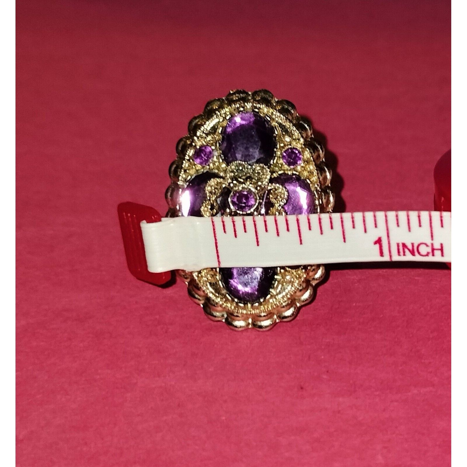 Vintage Purple Amethyst Cocktail Ring Stretch Band 1 Size Jewelry Bo Size ONE SIZE - 15 Thumbnail