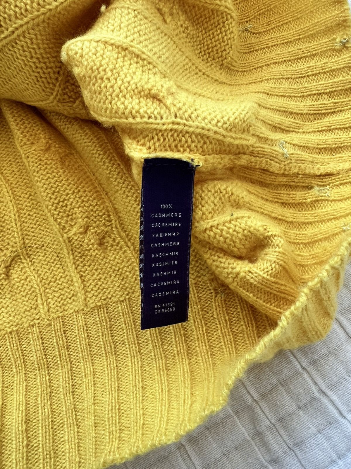 Ralph Lauren Purple Label 1095USD TIMELESS Yellow Cable-Knit Cashmere Sweater Size US L / EU 52-54 / 3 - 7 Thumbnail