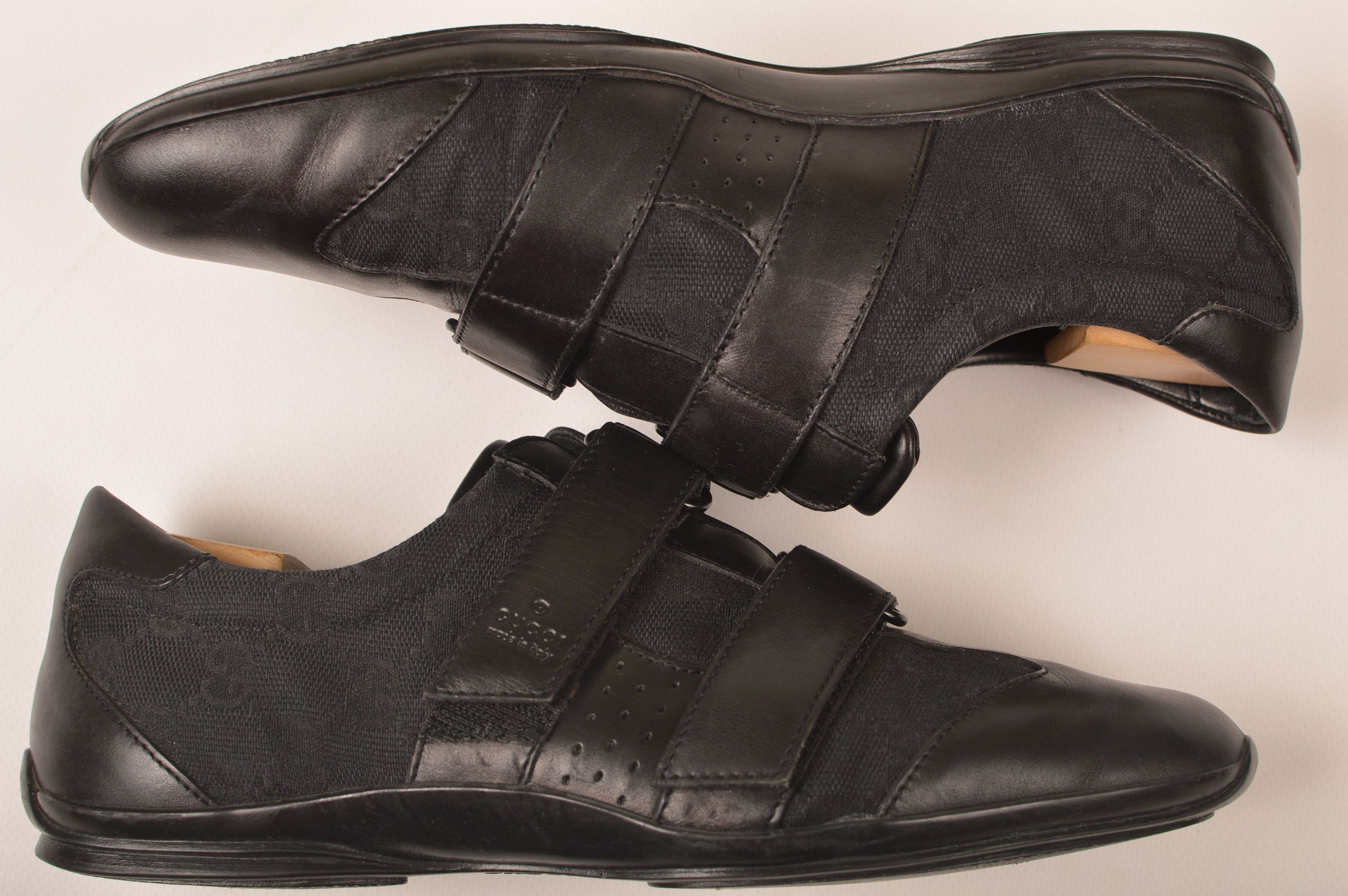 Gucci Gucci GG Monogram Low-Top Black Leather Sneakers Size US 8 / IT 38 - 6 Thumbnail