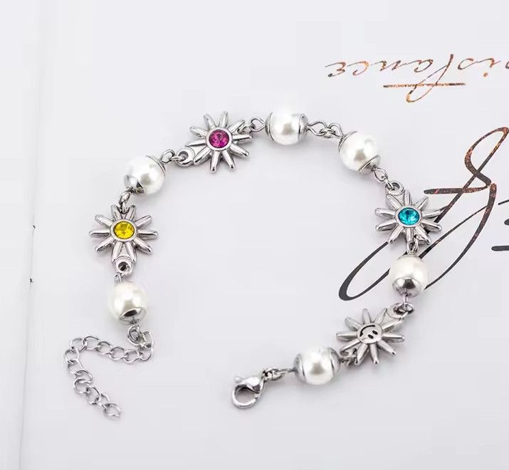 Jewelry Pearl Flower Chain Design Bracelet Size ONE SIZE - 4 Thumbnail