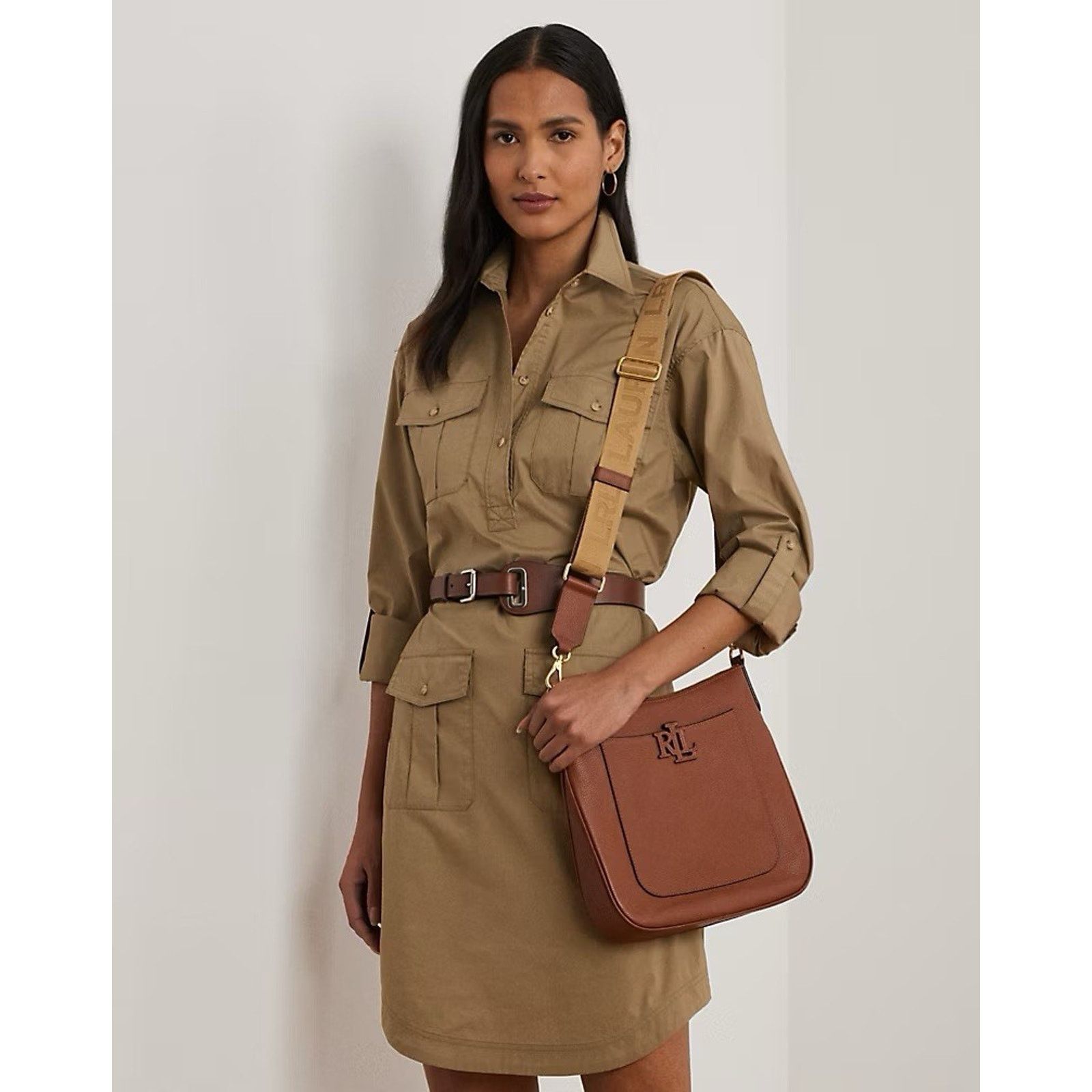 Polo Ralph Lauren NWT Lauren Ralph Lauren Cameryn Leather Small Crossbody Tan Size ONE SIZE - 8 Thumbnail