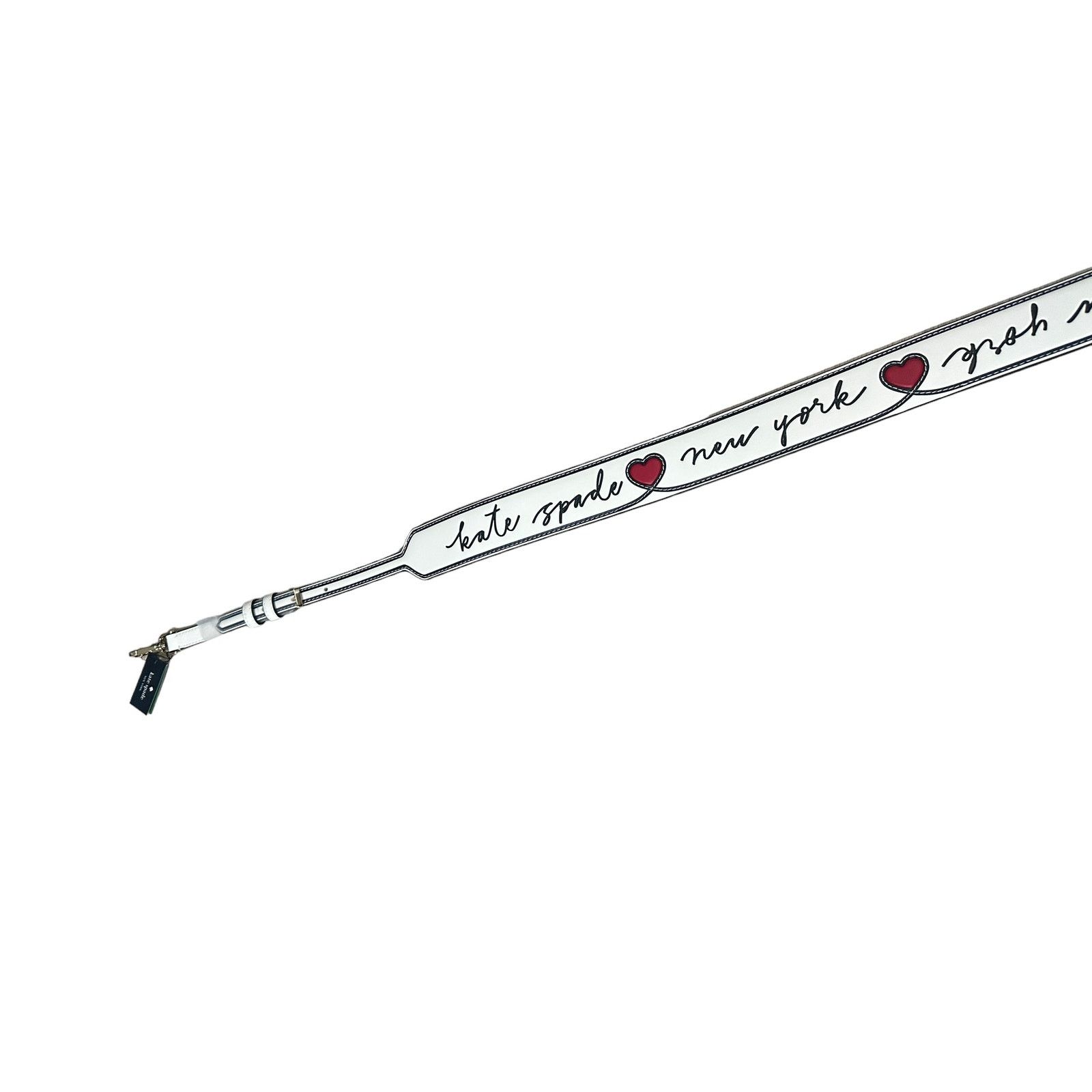 Kate Spade Kate Spade Script Logo Heart Leather Bag Strap in Meringue Size ONE SIZE - 3 Thumbnail