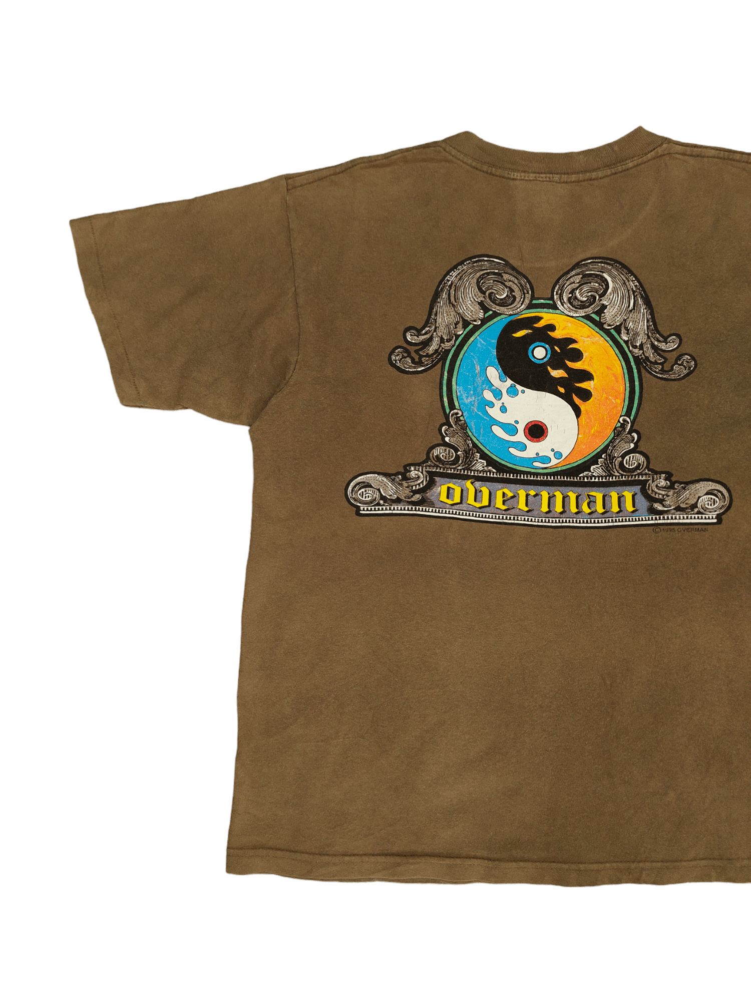 Quiksilver Vintage 90's Overman Ying Yang Logo Surfing 1995 T-Shirt Size US M / EU 48-50 / 2 - 6 Thumbnail
