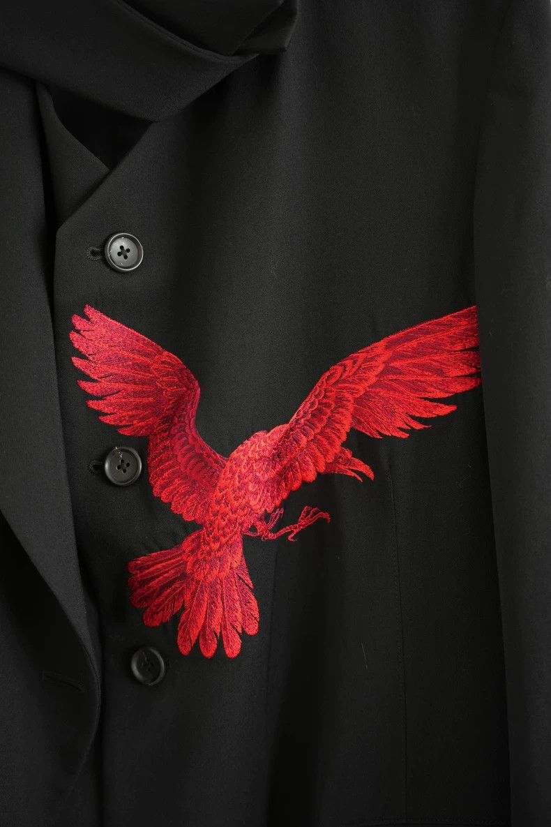 Yohji Yamamoto Yohji Yamamoto 21aw Red Crow Embroidered Double Coat 2505-N Size US M / EU 48-50 / 2 - 4 Thumbnail