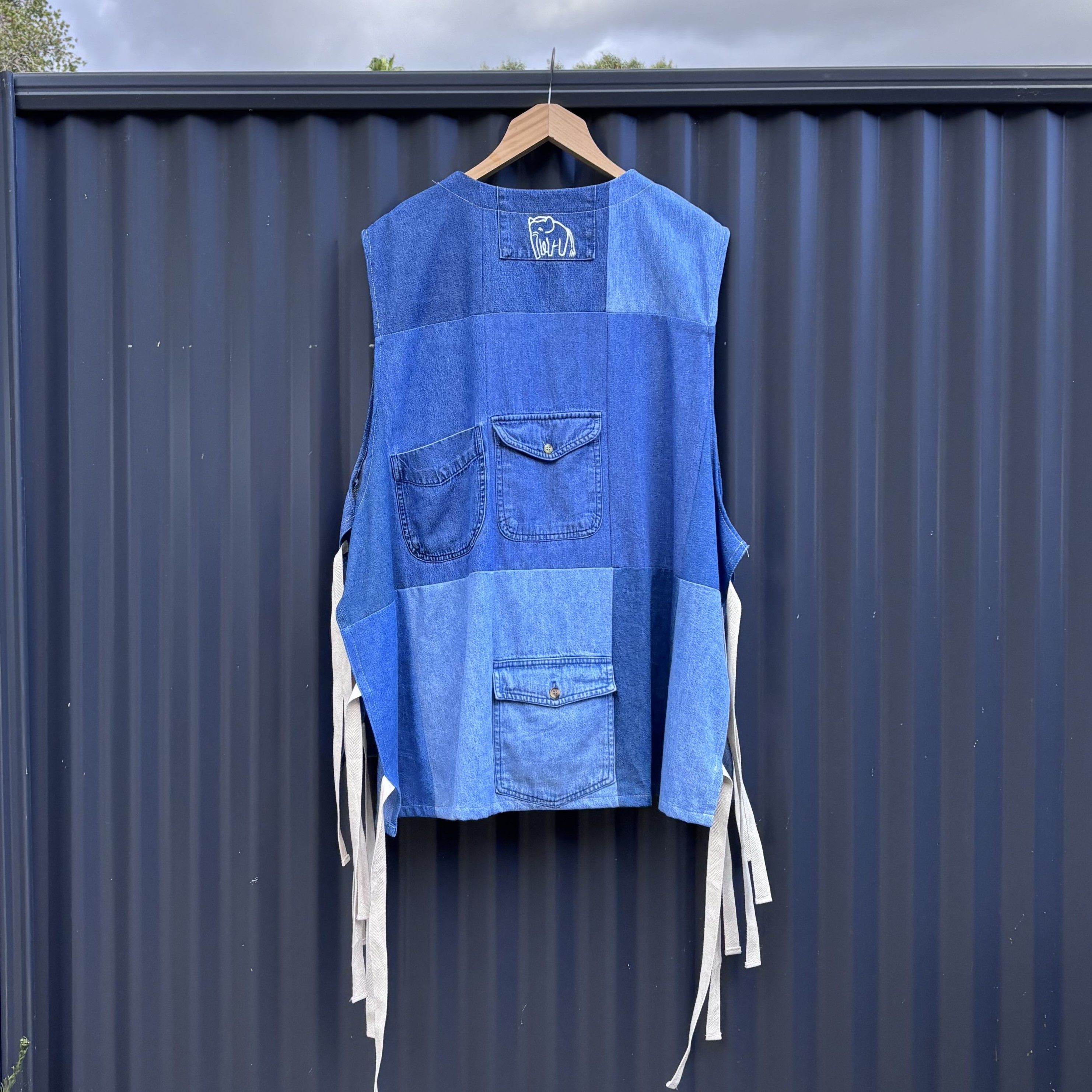 トップス Sillage Quilt Apron Vest Sillage Apron Vest, Indigo – Glasswing