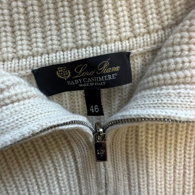 Loro Piana LORO PIANA beige zipper turtleneck sweater Size M / US 6-8 / IT 42-44 - 2 Thumbnail