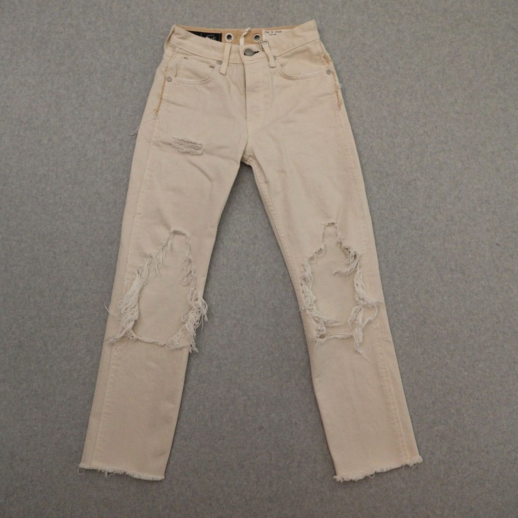 Disney Rag & Bone x Disney Cruella Jeans Womens 23 (23X26) Maya High Rise Slim Jeans Slimming Ivory 23 Womens Size 40" / US 18 - 2 Thumbnail