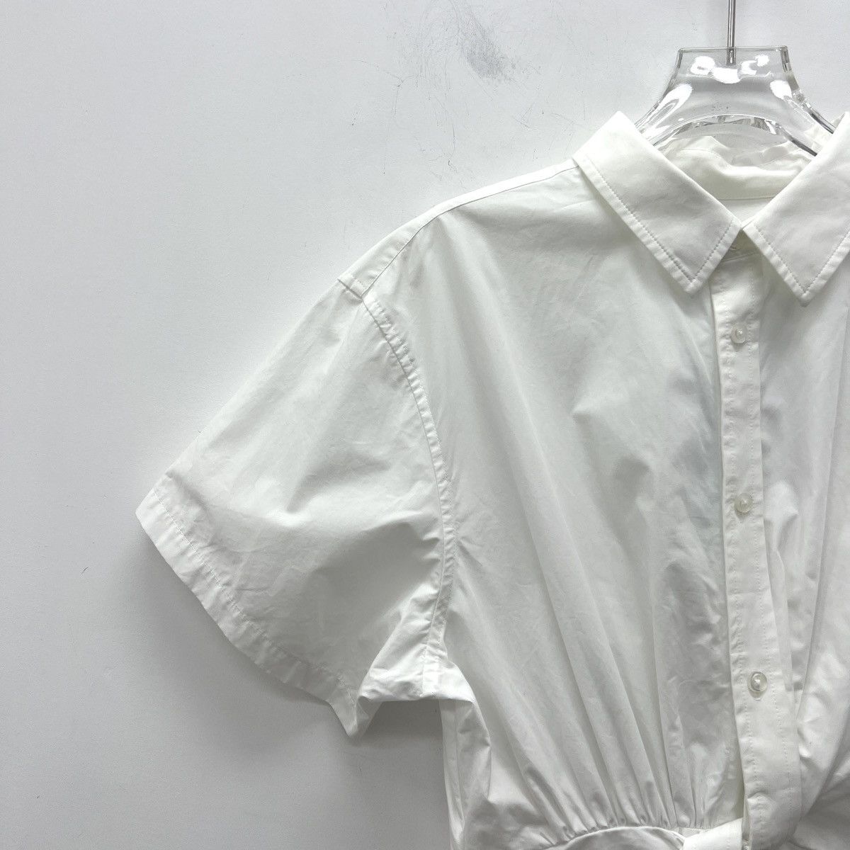 Alexander Wang Alexander Wang White Lapel Twisted Short Sleeve Dress K26WX Size M / US 6-8 / IT 42-44 - 3 Thumbnail