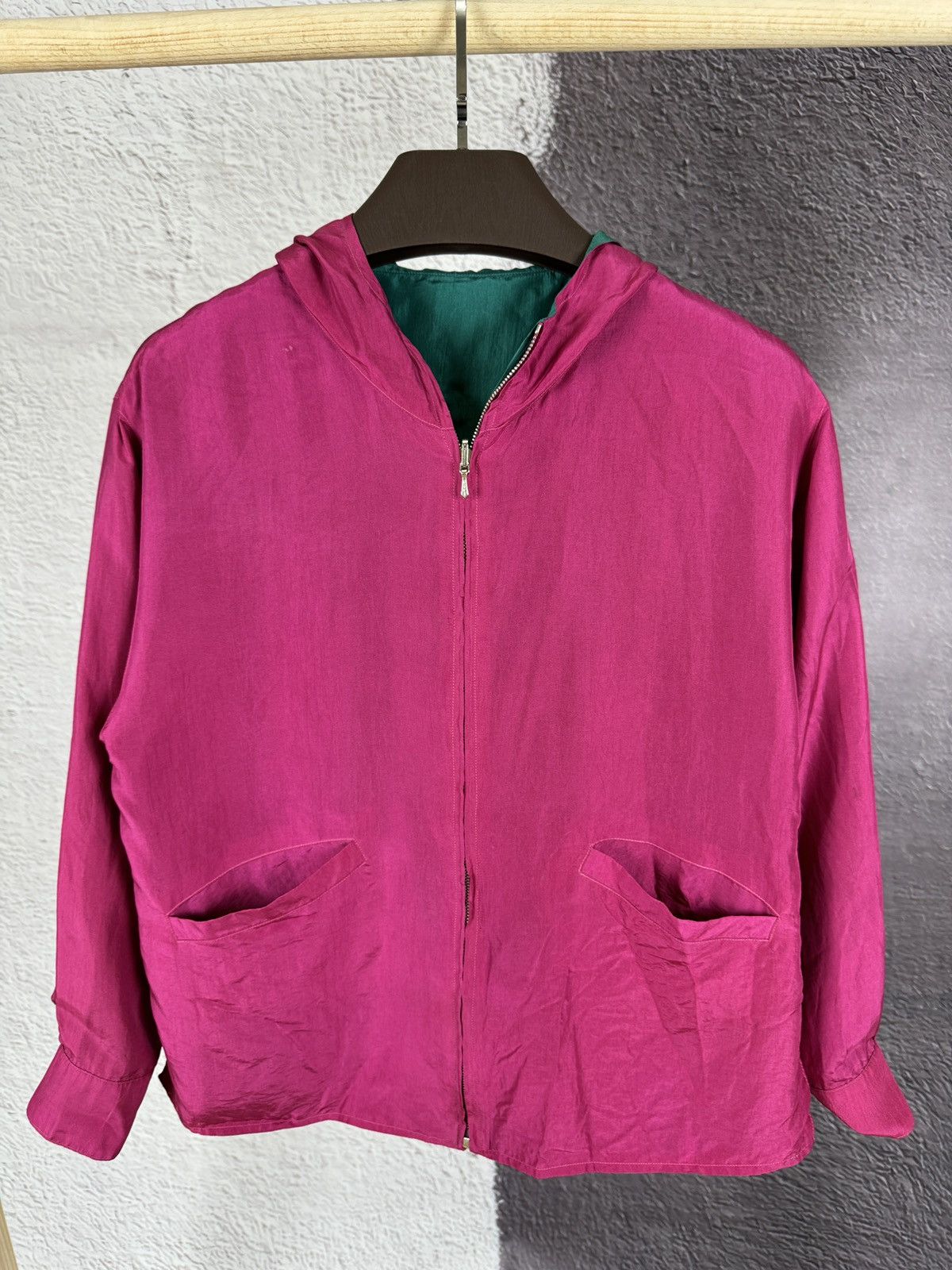 Kenzo Kenzo Paris vintage green pink silk reversible hooded jacket Size XS / US 0-2 / IT 36-38 - 12 Thumbnail