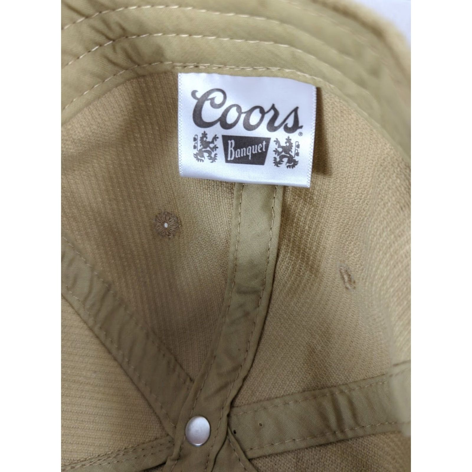 Mad Engine VINTAGE Coors beer Corduroy Relaxed Fit Men's Trucker Snapback Cap Hat Beige NWOT Size ONE SIZE - 5 Thumbnail