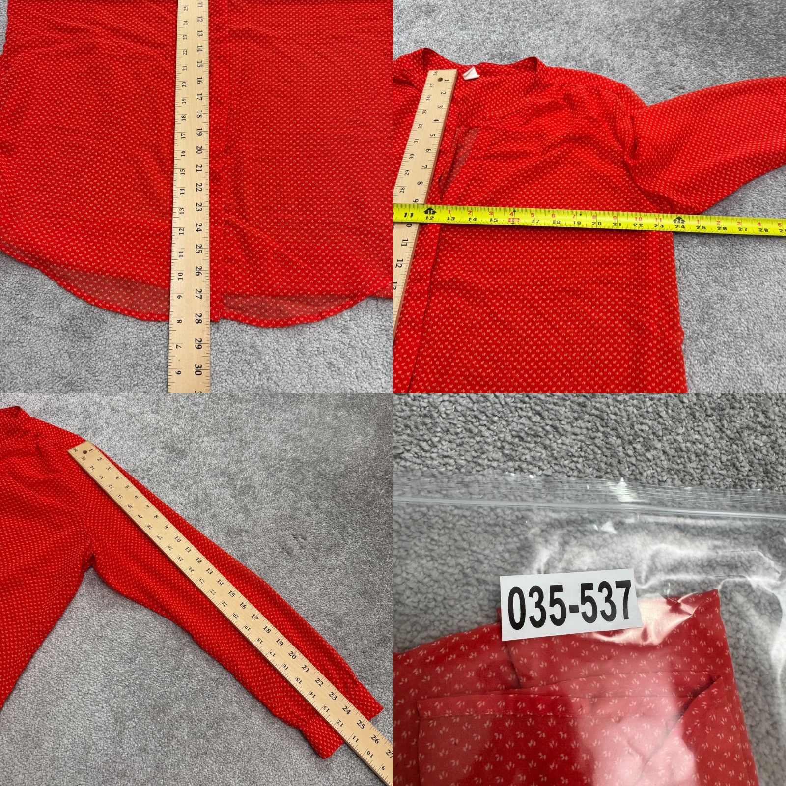 Old Navy Old NavyButton DownShirt Blouse Womens XL Red Micro FloralChiffon Casual Top Size XL / US 12-14 / IT 48-50 - 8 Thumbnail