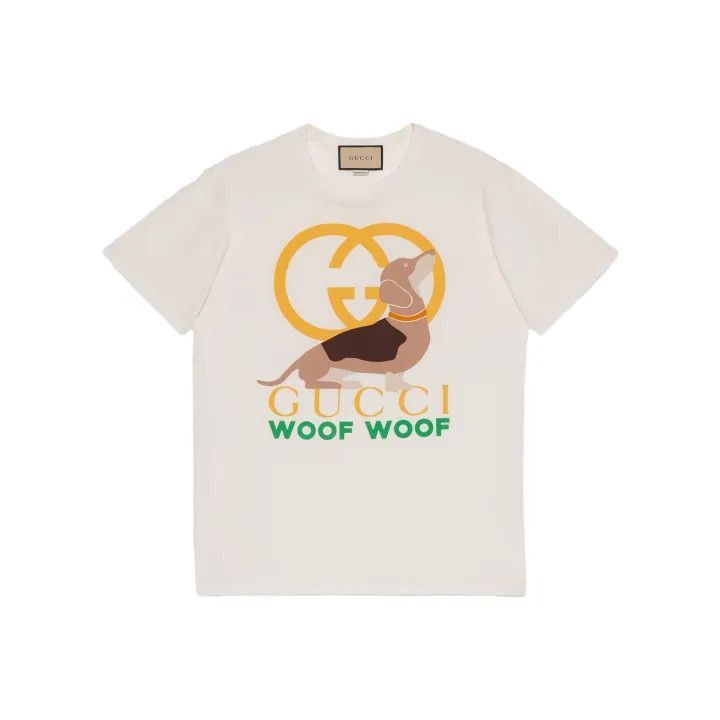 Gucci Gucci Woof Woof Printed Short Sleeve T-Shirt-2507 Size XXS / US 00 / IT 34 - 7 Thumbnail