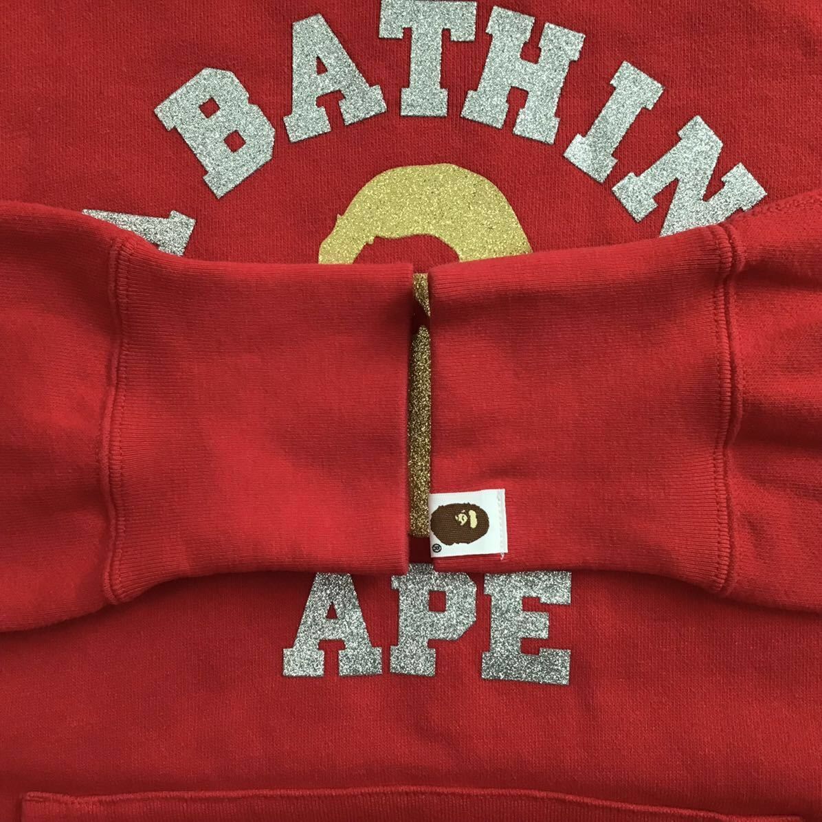 Bape BAPE Glitter print college logo pullover hoodie APE Size US M / EU 48-50 / 2 - 7 Thumbnail