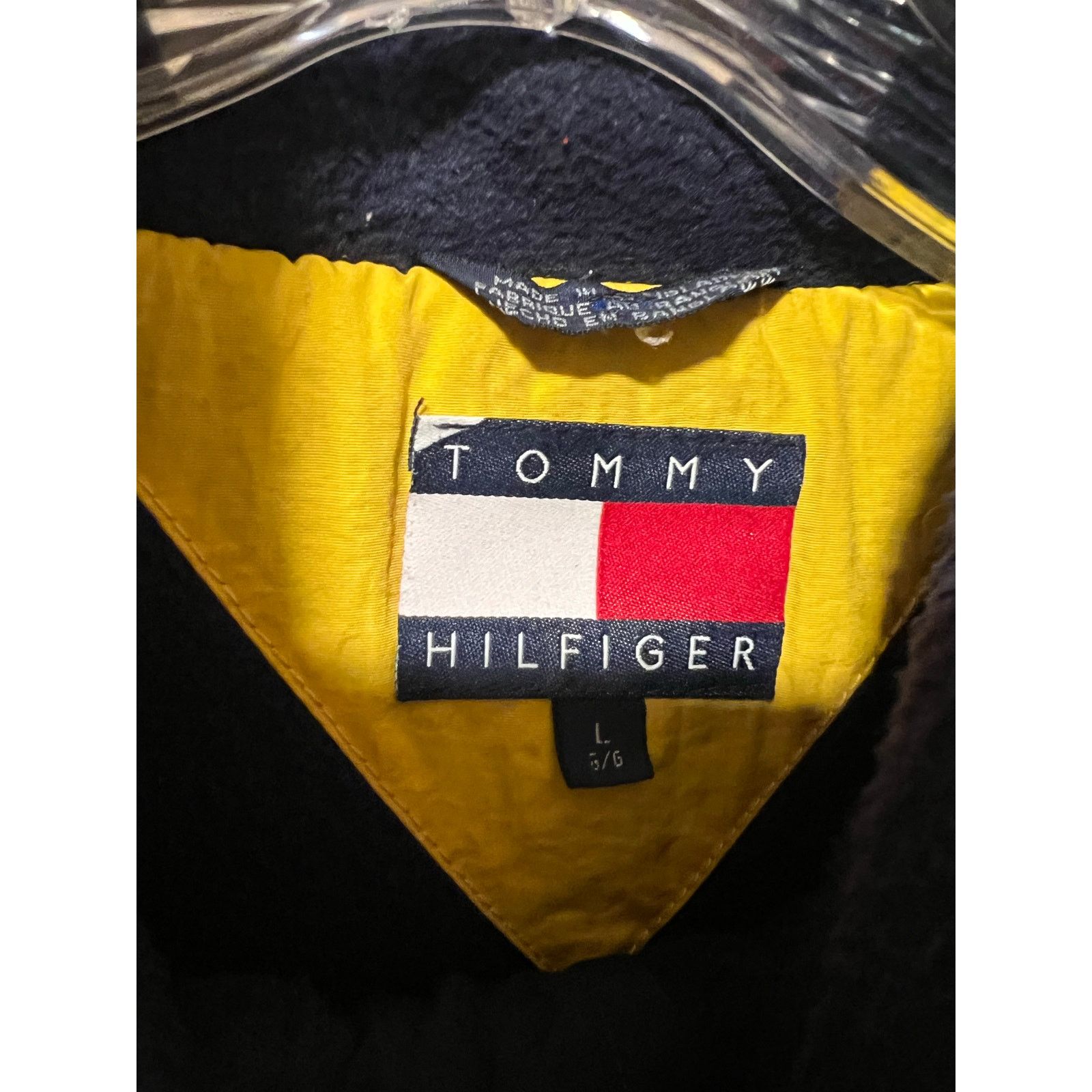 Tommy Hilfiger Vintage Tommy Hilfiger Fleece Lined Winter Coat Yellow Hood Size US L / EU 52-54 / 3 - 5 Thumbnail