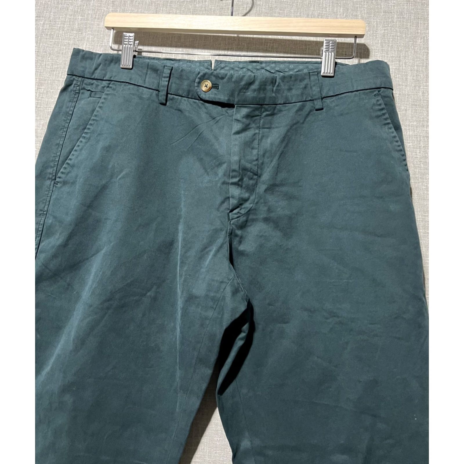 J.McLaughlin J. McLaughlin Pants Green Chino Flat Front Regular 36x28 Men’s Pockets Casual Style Modern Classic Size US 36 / EU 52 - 5 Thumbnail