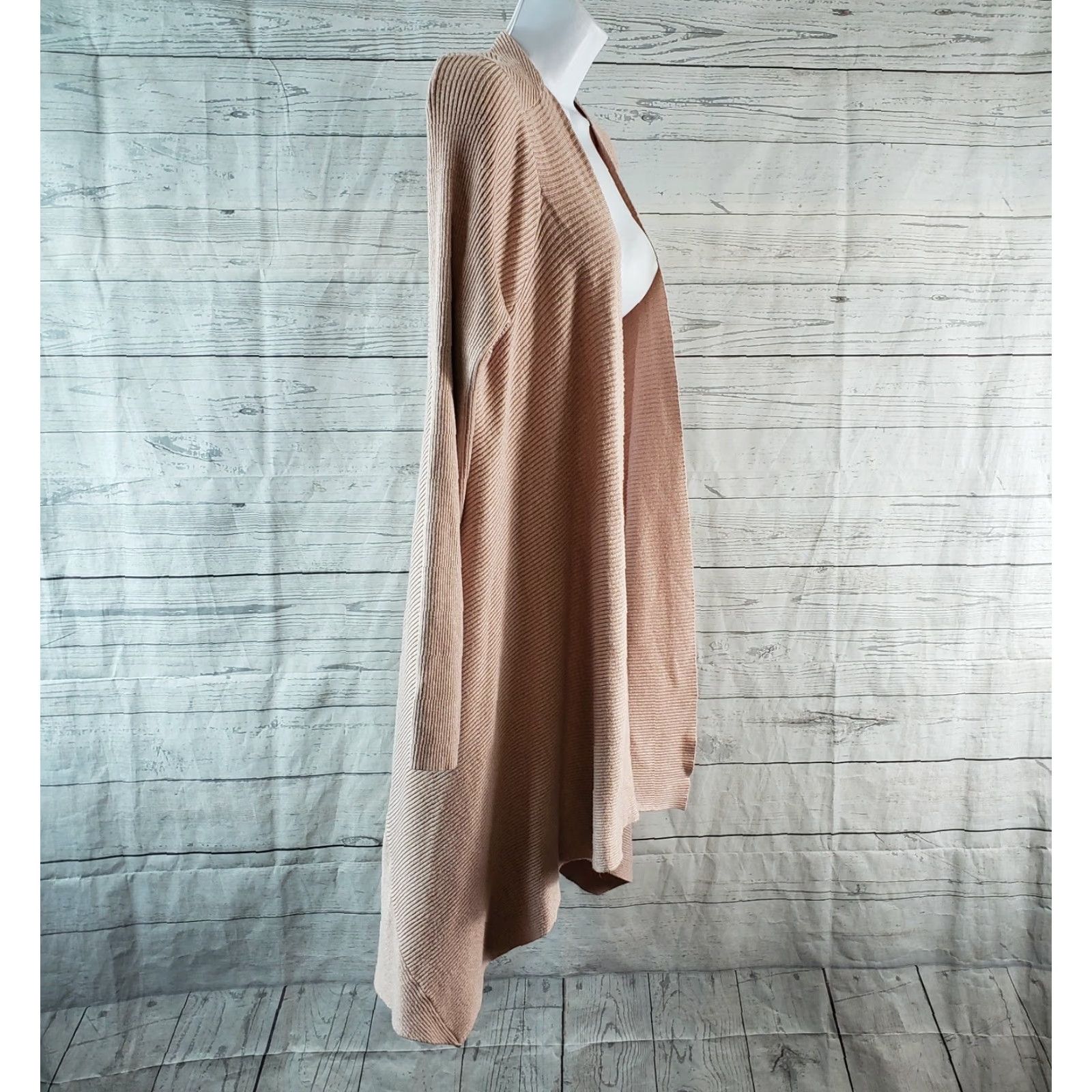 Vintage 41Hawthorn Womens Cardigan L Pink Open Front Viscose Blend Ribbed Sweater Size Large Size L / US 10 / IT 46 - 3 Thumbnail