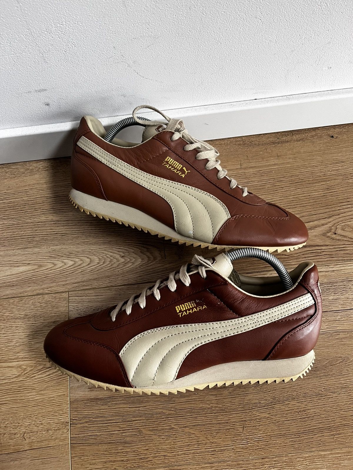 Puma × Vintage Brown beige Puma Tahara 43 leather Size US 10 / EU 43 - 1 Thumbnail