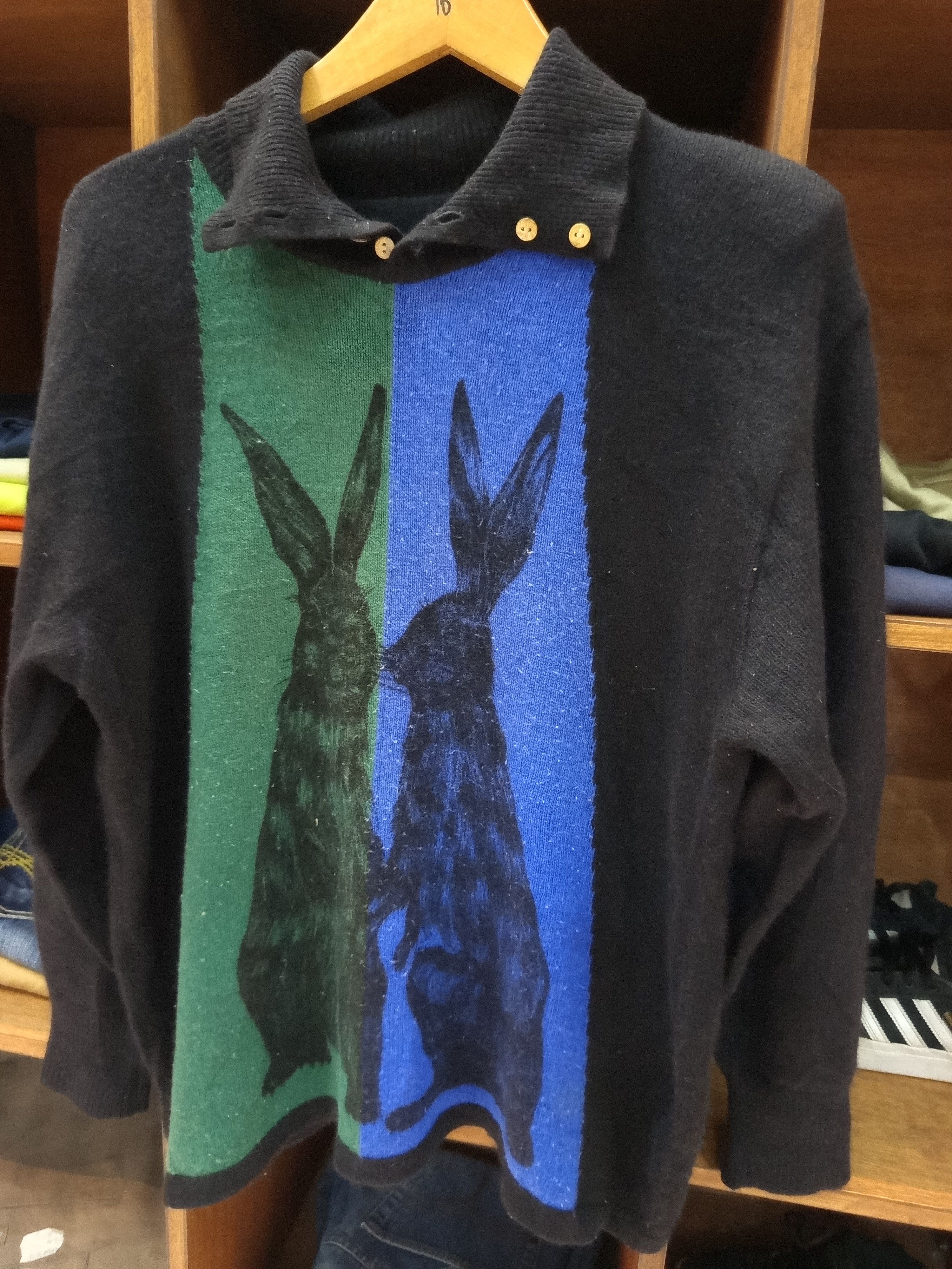 Art Comes First 1980s Double Rabbit Wool Knit Sweater Size US L / EU 52-54 / 3 - 4 Thumbnail